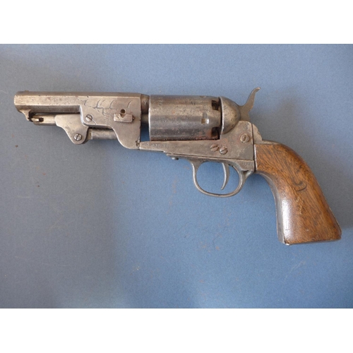 325 - A BELGIUM MADE 'COLT' 35 CALIBRE FIVE SHOT PERCUSSION CAP REVOLVER - 9.5 CM BARREL