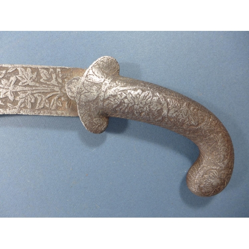 355 - AN INDIAN COORG TYPE KNIFE - 38 CM BLADE