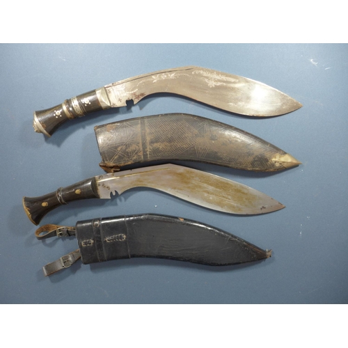 357 - TWO KUKRI KNIVES - 31 CM BLADES