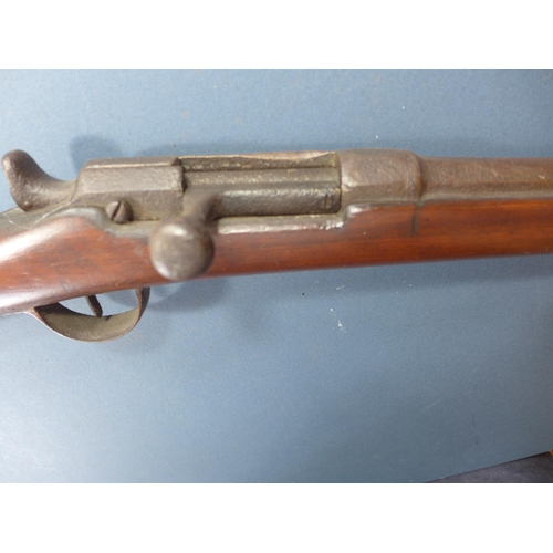 384 - A CHASSEPOT RIFLE, OBSOLETE CALIBRE - 82 CM BARREL