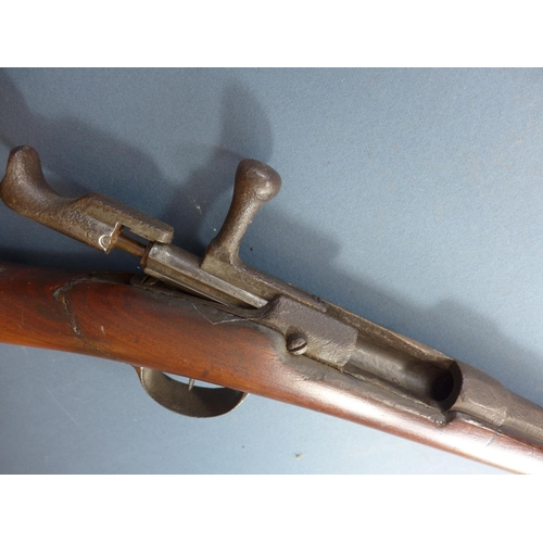 384 - A CHASSEPOT RIFLE, OBSOLETE CALIBRE - 82 CM BARREL