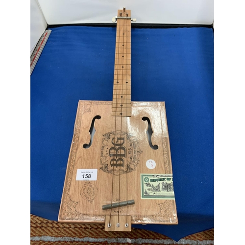 A BBG BLUES BOX GUITAR NO 5 SQUARE THREE STRING UKULELE