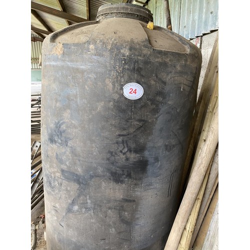 24 - BLACK PLASTIC TANK WITH TAP 
SOLD AS SEEN