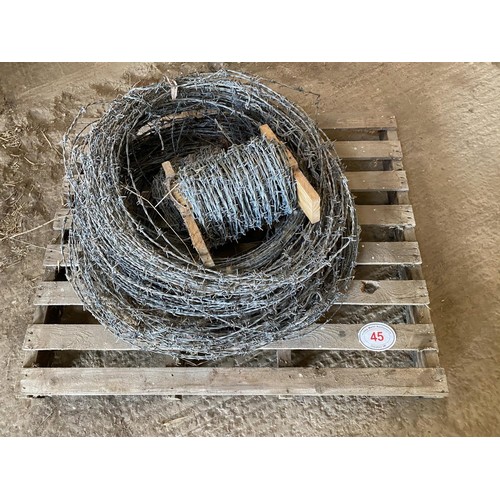 45 - PALLET OF BARBED WIRE