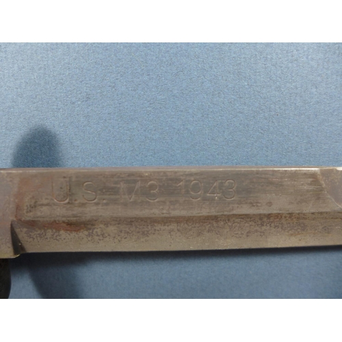 392 - A USA M3 BAYONET DATED 1943 - 16.5 CM BLADE