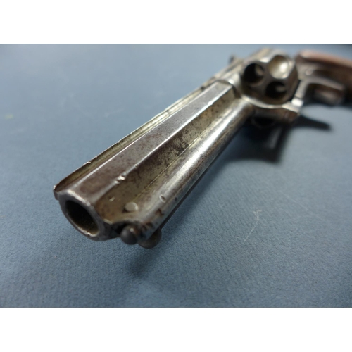 393 - A REMINGTON & SONS OBSOLETE CALIBRE 32 RIM FIRE FIVE SHOT REVOLVER - 9.5 CM BARREL