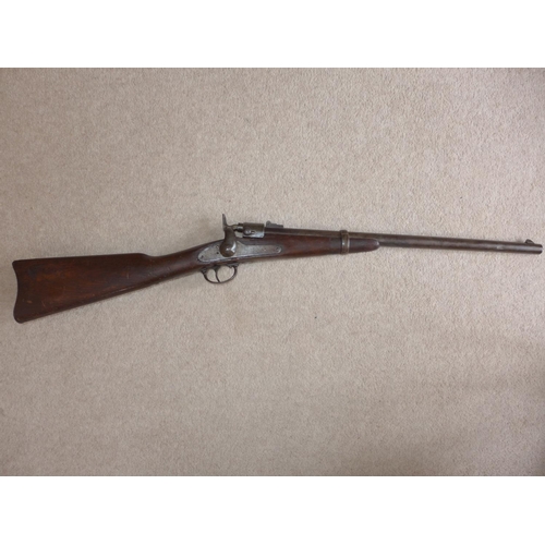 402 - A US CIVIL WAR PERIOD JOSLYN .55 CALIBRE (OBSOLETE) CARBINE, BR=EARS DATE 1864 NO 7522 - 53 CM BARRE... 