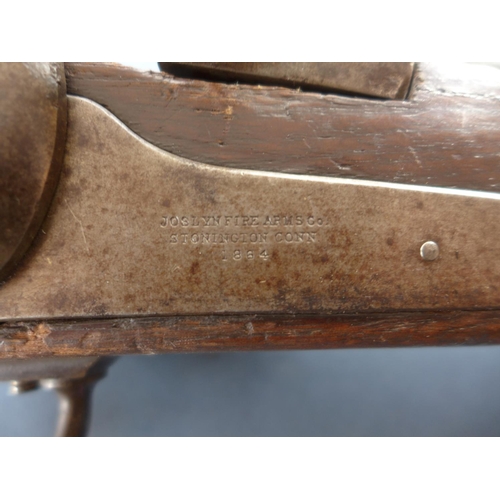 402 - A US CIVIL WAR PERIOD JOSLYN .55 CALIBRE (OBSOLETE) CARBINE, BR=EARS DATE 1864 NO 7522 - 53 CM BARRE... 