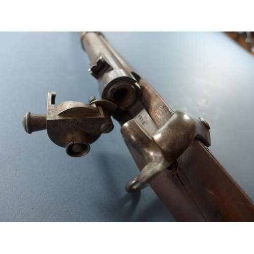 402 - A US CIVIL WAR PERIOD JOSLYN .55 CALIBRE (OBSOLETE) CARBINE, BR=EARS DATE 1864 NO 7522 - 53 CM BARRE... 