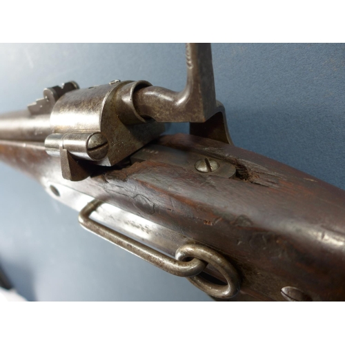 402 - A US CIVIL WAR PERIOD JOSLYN .55 CALIBRE (OBSOLETE) CARBINE, BR=EARS DATE 1864 NO 7522 - 53 CM BARRE... 