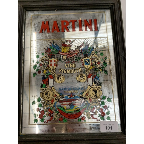 101 - TWO FRAMED ADVERTISING MIRRORS 'MARTINI AND SOUTHERN COMFORT'