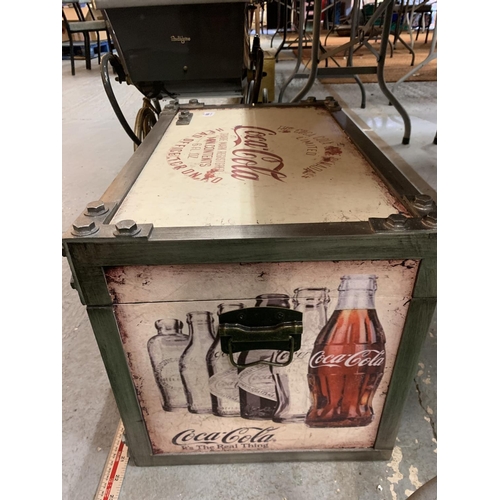 109 - A VINTAGE STYLE COCA COLA STORAGE TRUNK