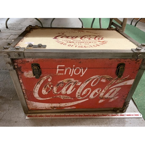 109 - A VINTAGE STYLE COCA COLA STORAGE TRUNK