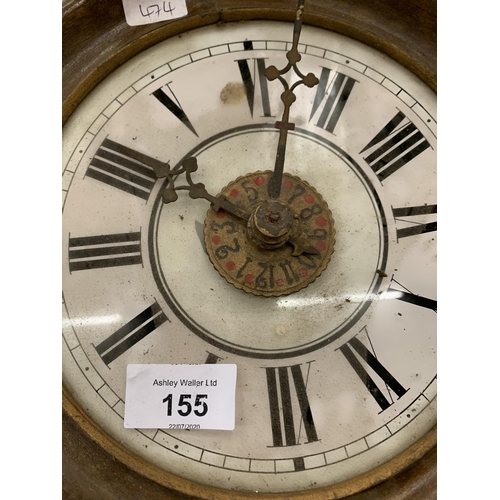 155 - A WALL CLOCK FACE AND MECHANISM WITH ENAMEL DIAL