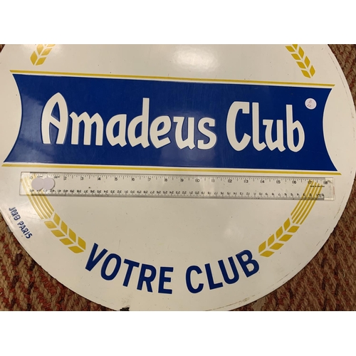 182 - AN ENAMEL 'AMADEUS CLUB' SIGN