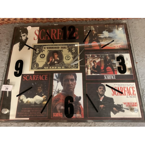 38 - AN AL PACINO SCARFACE WALL CLOCK