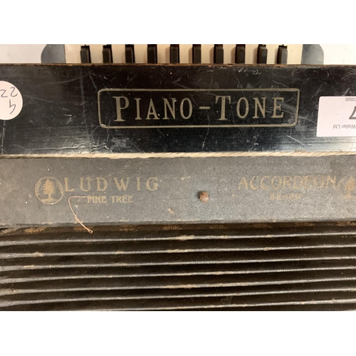 7 - A LUDWIG PINE TREE PIANO TONE ACCORDEON BRAND ACCORDIAN WITH CHROMATIC AJAX REEDS