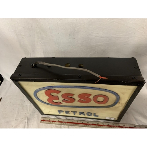 72 - AN 'ESSO' ILLUMINATED LIGHT BOX SIGN