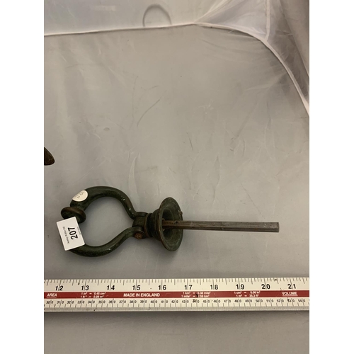 207 - A CAST WALL BRACKET AND DOOR KNOCKER