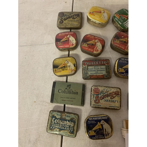 258 - TWENTY SMALL VINTAGE GRAMOPHONE NEEDLE TINS