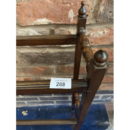 288 - A GEORGIAN WOODEN TOWEL RAIL