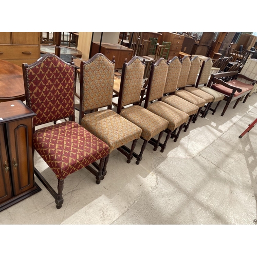 2145 - EIGHT MAHOGANY DINING CHAIRS