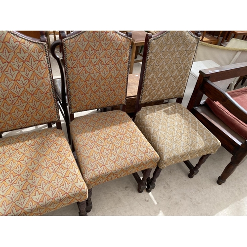 2145 - EIGHT MAHOGANY DINING CHAIRS