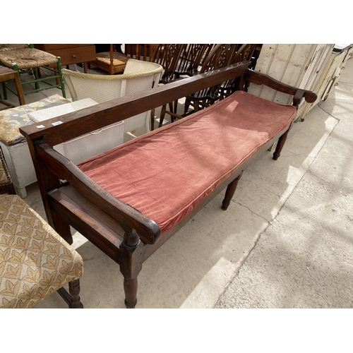 2146 - A PITCH PINE BENCH SEAT