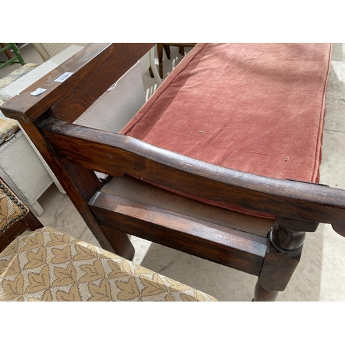 2146 - A PITCH PINE BENCH SEAT