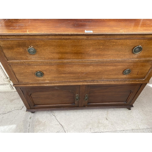 2149 - A MAHOGANY CABINET WITH TWO DOORS AND TWO DRAWERS