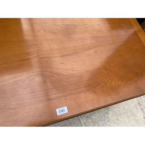 2161 - A YEW WOOD COFFEE TABLE