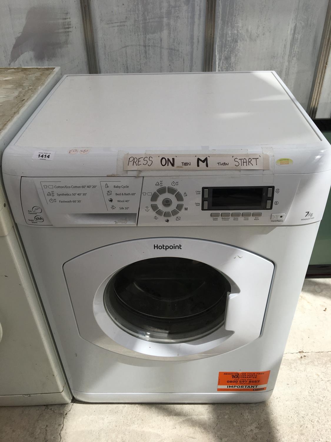 hotpoint washing machine wmao743