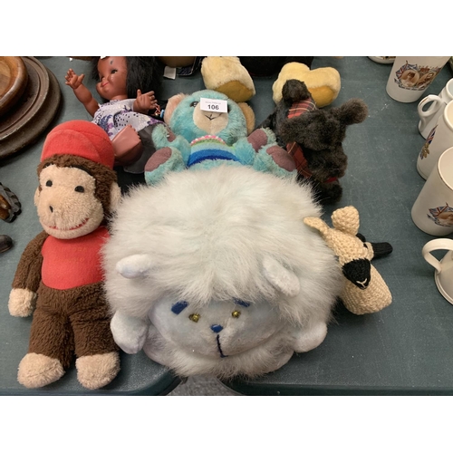 106 - VARIOUS SOFT TOYS