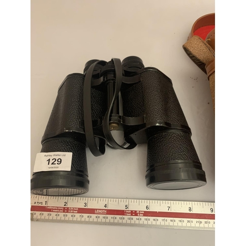 129 - A APIR OF ZENTH 10 X 50 GERMAN BINOCULARS WITH CASE