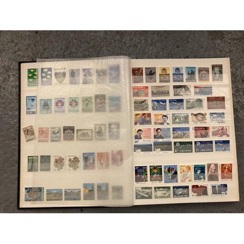 57 - THE BLUE COMPASS STOCKBOOK , CONTAINING UNMOUNTED MINT RANGES OF : ICELAND , BAHAMAS AND BRITISH VIR... 