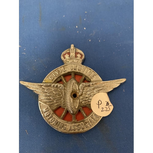 16A - A CIVIL SERVICE MOTORING ASSOCIATION CAR BADGE