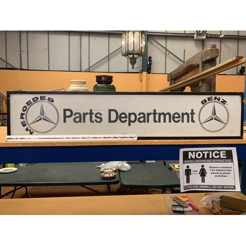 20 - A MERCEDES BENZ PARTS DEPARTMENT ILLUMINATED LIGHT BOX SIGN