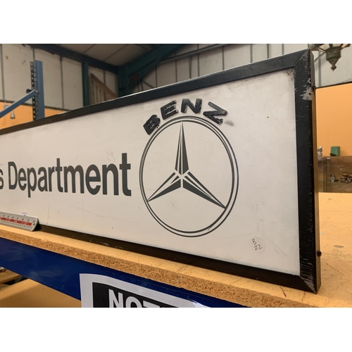 20 - A MERCEDES BENZ PARTS DEPARTMENT ILLUMINATED LIGHT BOX SIGN