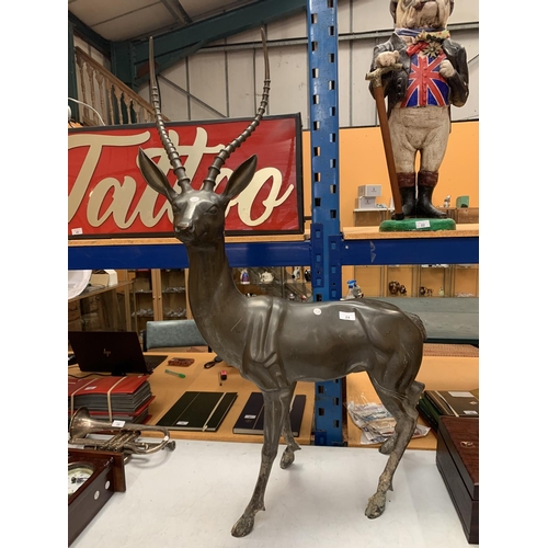 24 - A LARGE BRASS ANTELOPE