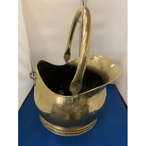 8 - A LARGE BRASS COAL SCUTTLE