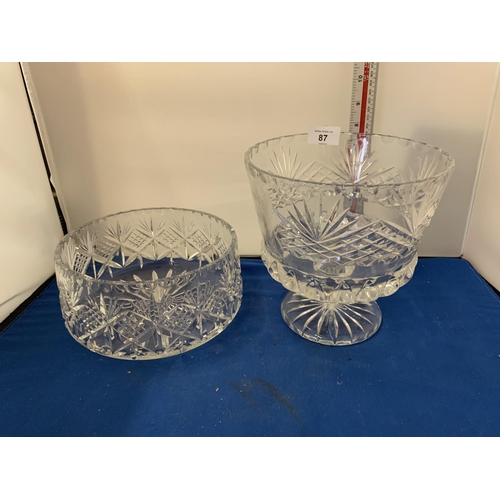 87 - TWO CUT GLASS BOWLS