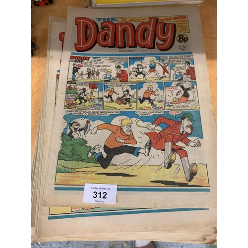 312 - A COLLECTION OF DANDY MAGAZINES AND BOOKS