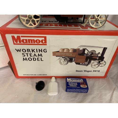 320 - A NEW AND BOXED MAMOD WORKING STEAM WAGON COMPLETE