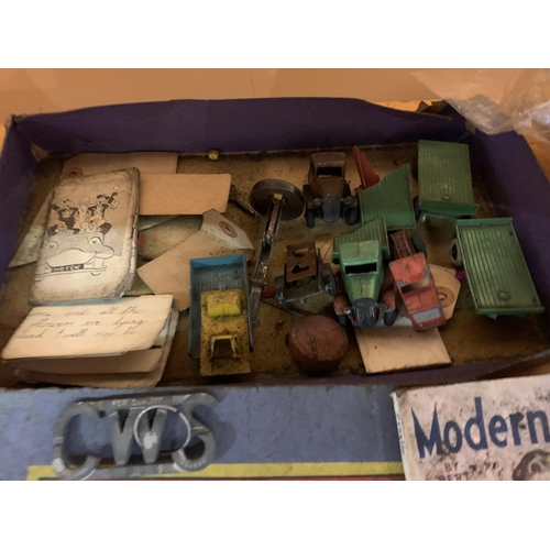 329 - VARIOUS VINTAGE TOYS TO INCLUDE DINKY TOYS, PUZZLES ETC