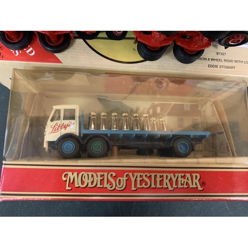 344 - THREE BOXED MODEL VEHICLES TO INLCUDE A TRUCK SERIES, A CORGI EDDIE STOBART AND A MODELS OF YESTER Y... 