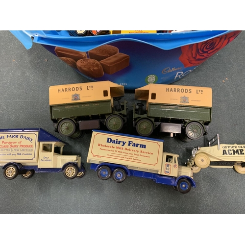 359 - FIFTEEN TOY ADVERTSING WAGONS TO INCLUDE SMARTIES, KIT KAT, HOME FARM DAIRY ETC