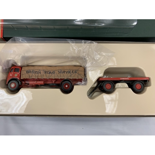 395 - A BOXED CORGI CLASSICS LIMITED EDITION OF 2000ERF SHEETED PLAFORM LORRY CC10201 AND TRAILER BRS