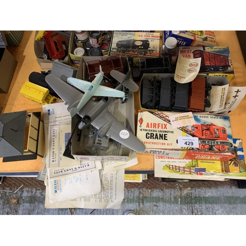 429 - A QUANTITY OF AIRFIX ITEMS WITH PAINTS ETC