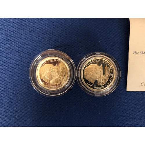 463 - GUERNSEY , 1997 , “GOLDEN WEDDING” , TWO SILVER PROOF £1 COINS , BOTH ENCAPSULATED WITH COAS