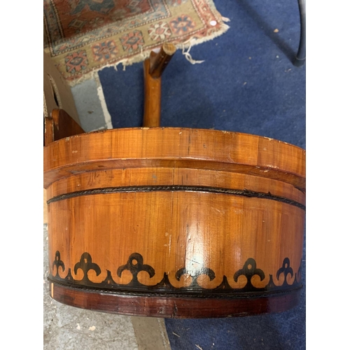 256 - A LARGE UNUSUAL WOODEN PLANTER